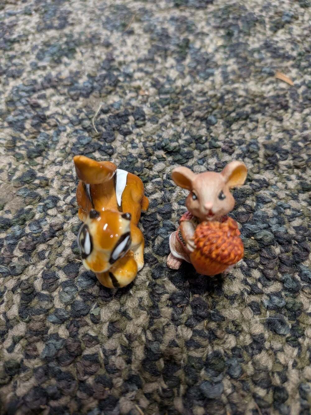 Vintage Bone China Miniature Chipmunk and Mouse Figurines Set of 2